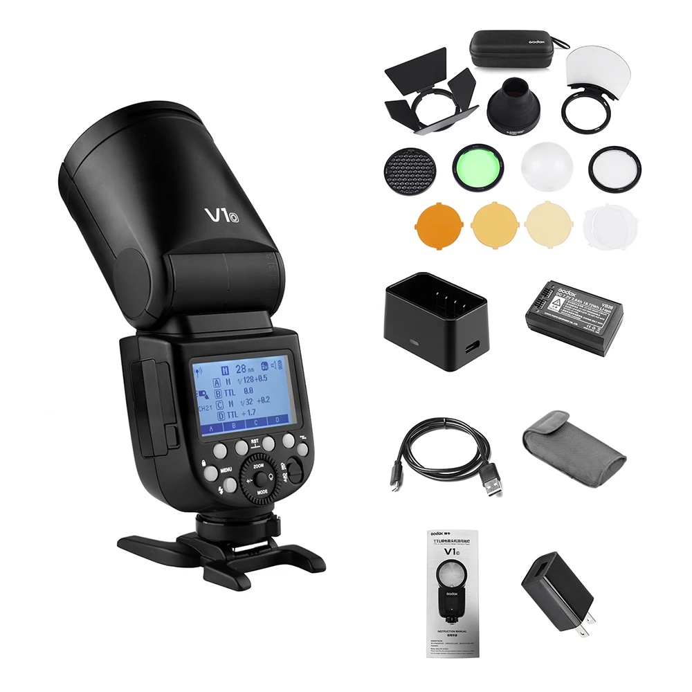 

Вспышка Godox V1O, AK-R1 ГГц, беспроводная, для камеры Olympus s, для свадебной студийной фотосъемки
