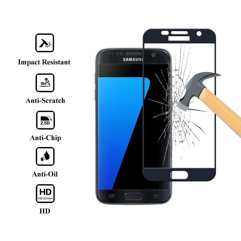 2 шт Для samsung S7 стекло полное покрытие закаленное стекло для samsung Galaxy S7 защита экрана защитное стекло
