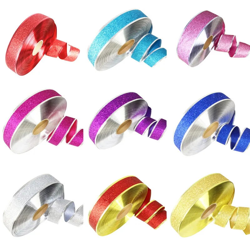 2 ярда ручной работы серебряные с металлическими блестками ленты для DIY пошивное