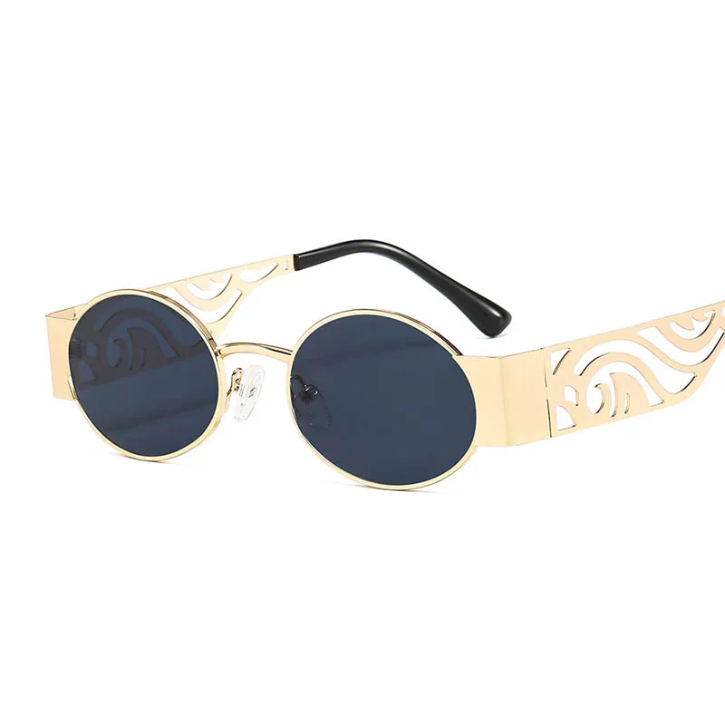 

Steampunk Round Sunglasses Men Women Hollow Metal Width Frames Sun Glasses Fashion Vacation Shading Eyewear UV400