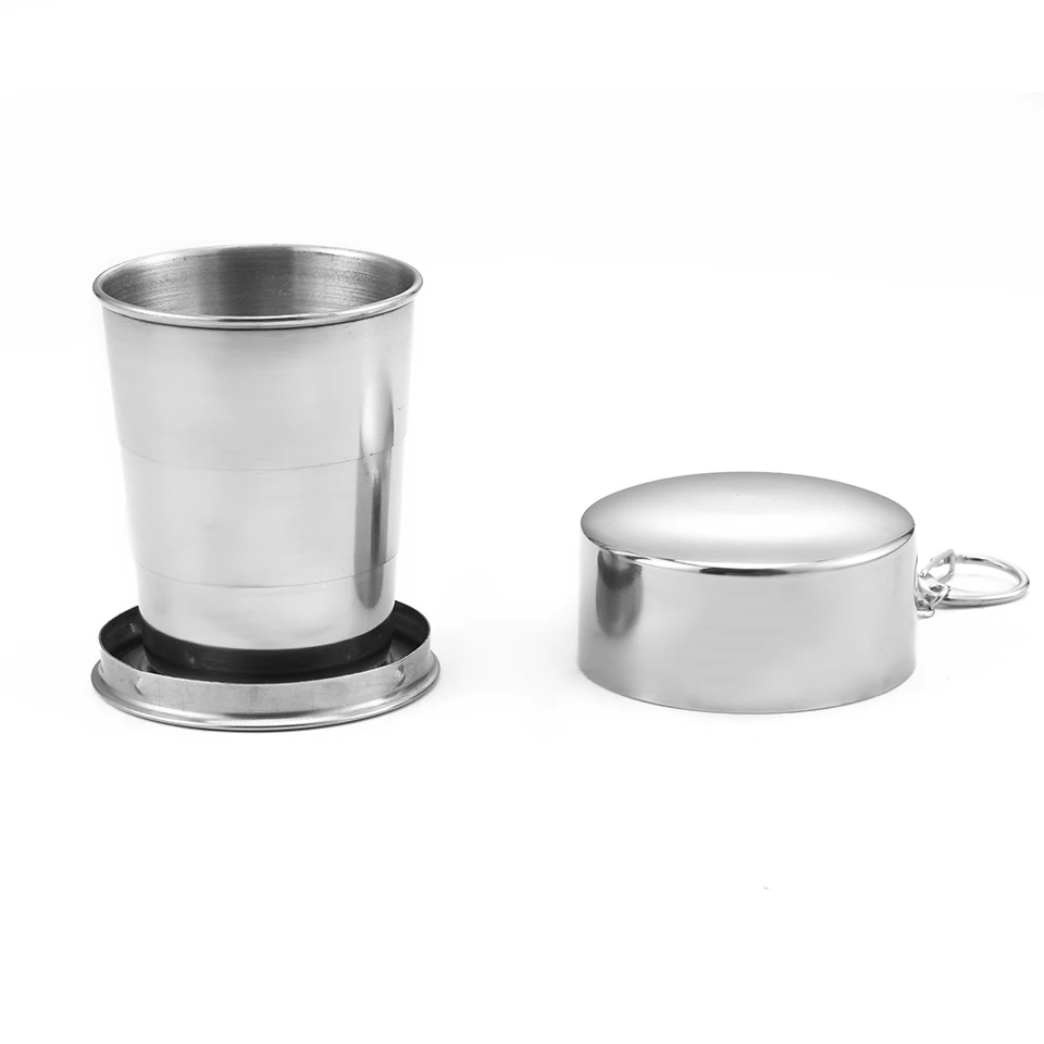 Уличная Складная чашка из нержавеющей стали посуда для кемпинга стакан пива воды