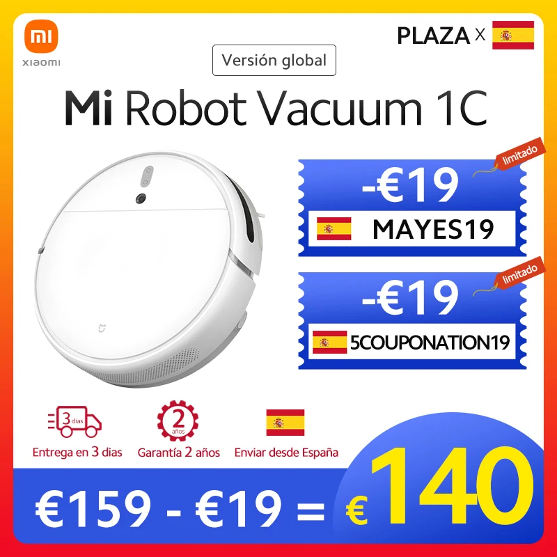 Глобальная версия Xiaomi MI Robot Vacuum Cleaner 1C беспроводной пылесос ЕС развертки и СС