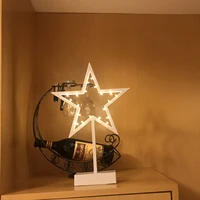 ndtusmz 40cm star shape grass rattan woven battery power led night light girls bedroom decorative table lamp gift toy