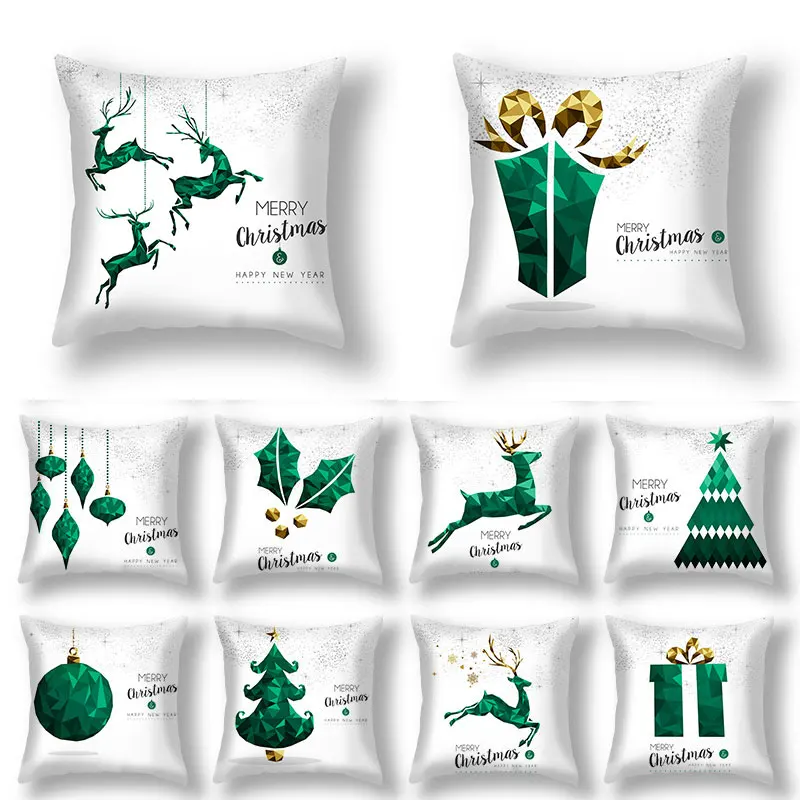 

Santa Claus Snowman Christmas Cushion Cover 45*45cm Decorative Sofa Pillows Xmas New Year Home Decor Polyester Pillowcase