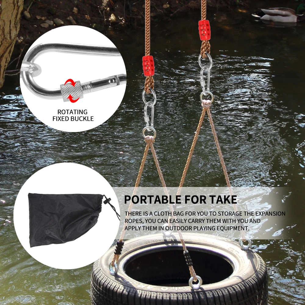 

2pcs Outdoor Children Hanging Sports Toys Swing Accessories Rope Extension-Rope Climbing Garden Kids Swing Extension Cord Rope