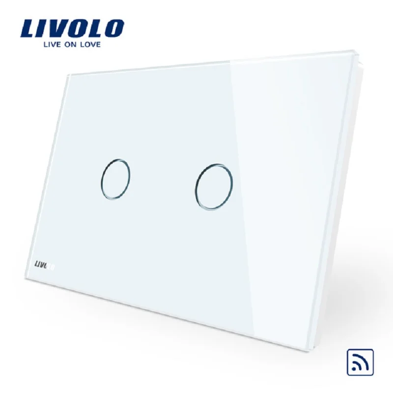 LIVOLO настенный выключатель белого цвета и слоновой кости Стекло Панель AU US C9