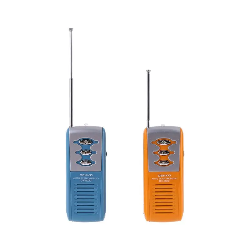 Портативный автоматическое сканирование мини FM радио приемник ремешках с фонарь