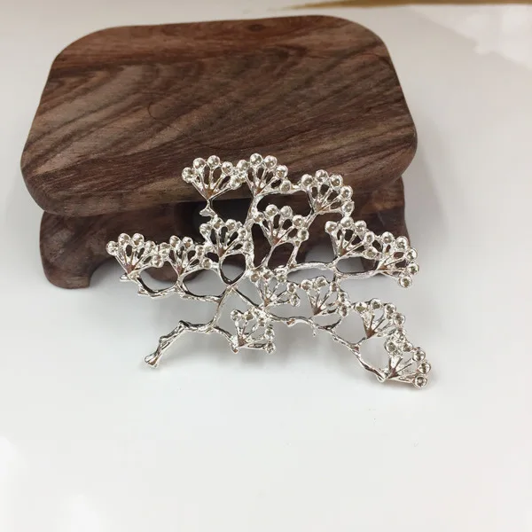 10 шт./лот 66x53 мм металлический цветочный мотив дерева для ожерелья ювелирные