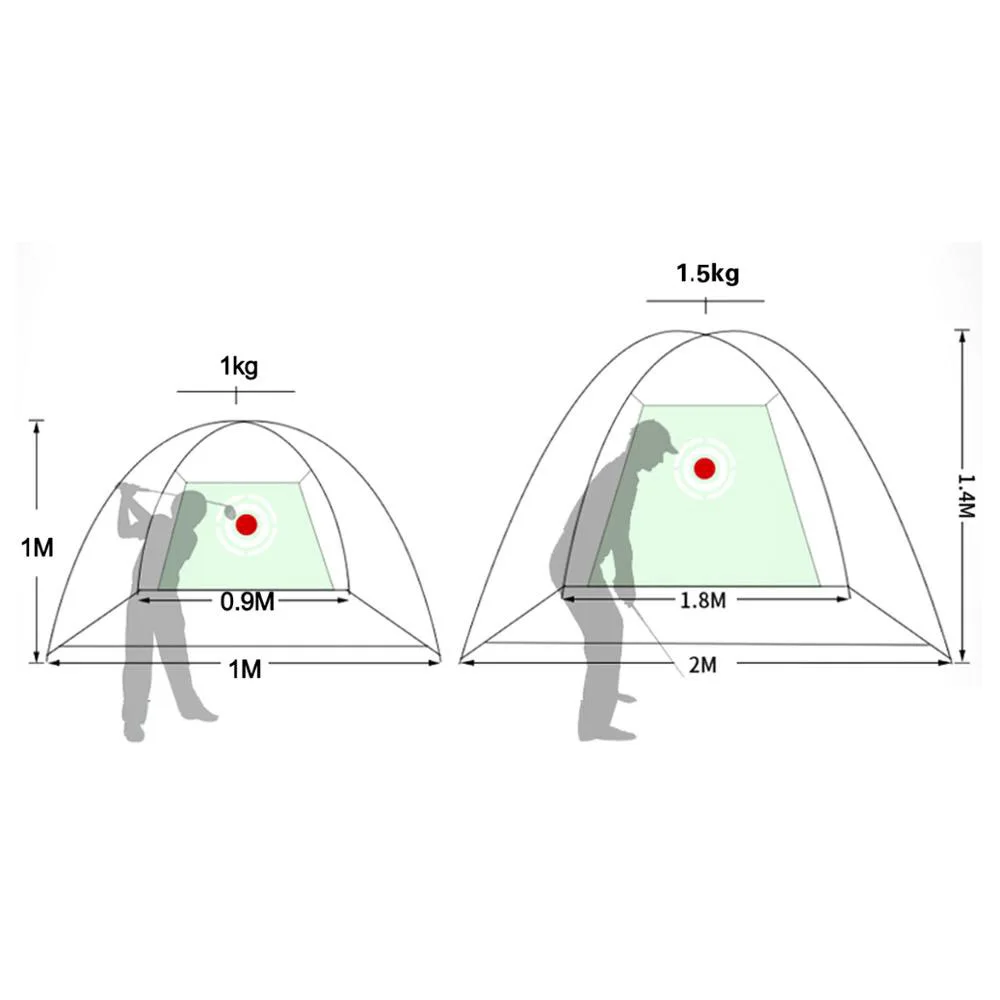 

Mesh Mat Outdoor Swing Indoor 2M Golf Practice Net Tent Golf Hitting Cage Garden Grassland Practice Tent Golf Training Equipment