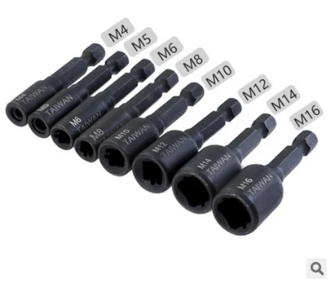 

8PSC M4-M16 Метчик гнездо адаптера 1/4 дюймовые шестигранные машина кран квадратный драйвер резьбы крана адаптер для электродрели