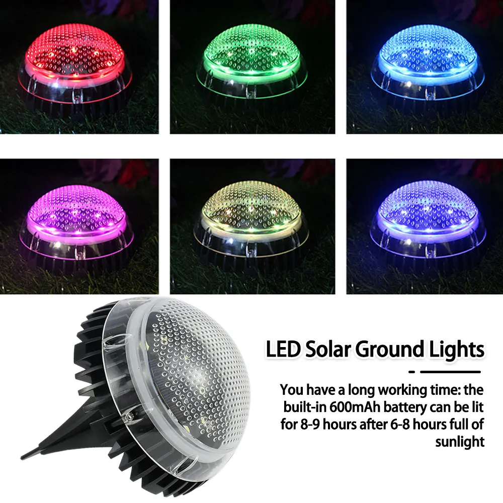 저렴한 새로운 유형의 태양 지상 조명 8LED 방수 풍경 조명 바닥 데크 파티오 야외 정원 잔디 경로 램프 팩당 8 개