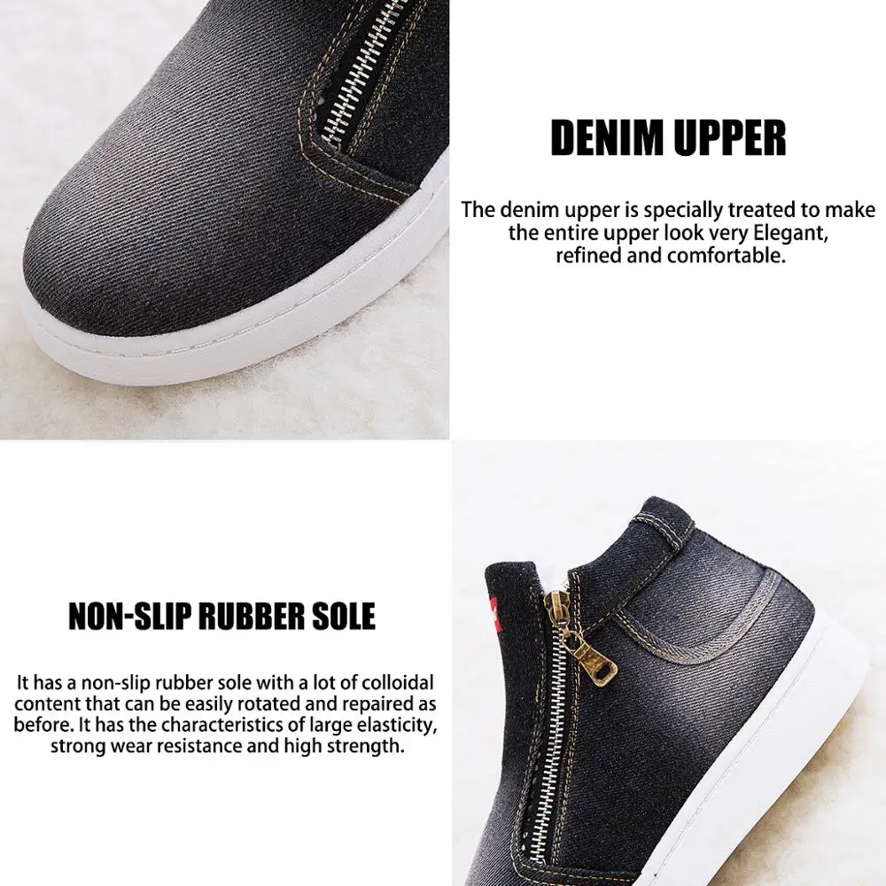 Женские зимние ботинки классические ковбойские повседневная обувь на молнии