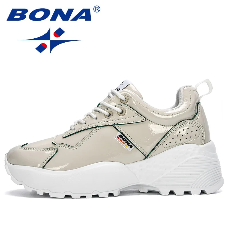 Женские уличные кроссовки BONA Вулканизированная подошва на массивной платформе