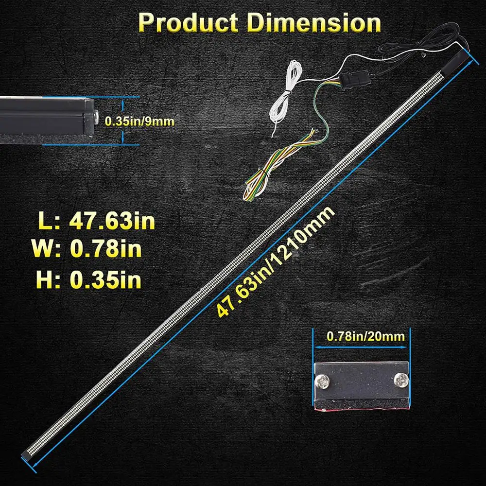 48 дюймов тройной светодиодный багажника светильник бар стробоскоп проблесковый