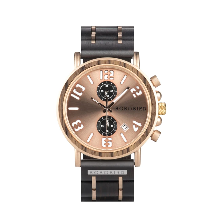 L-S26-6 Relojes hombre BOBOBIRD Топ бренд класса люкс мужские часы Дерево водонепроницаемый хронограф наручные часы с подарочной коробкой zegarek meski L-S26 - Цвет: L-S26-6
