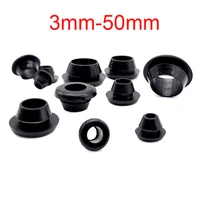 black 3mm 50mm rubber snap on grommet hole plugs end caps bung wire cable protect bush