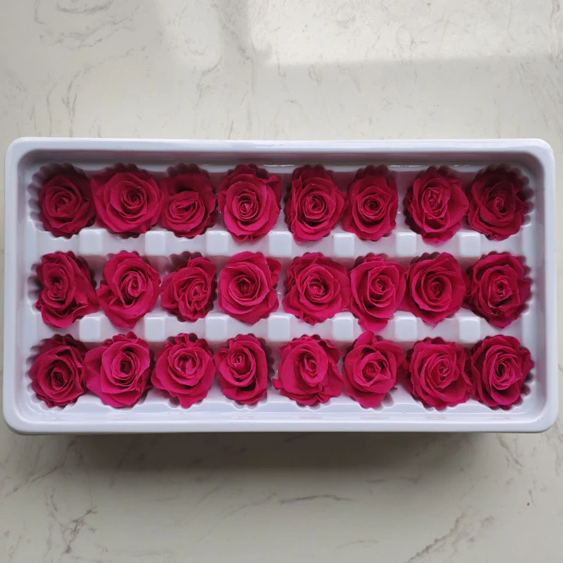 1 коробка высокое качество "Законсервированные" Цветы бессмертный «Розочка» для детей от 2-3 см в диаметре, подарок на день матери, вечная жизнь цветок Материал подарочная коробка - Цвет: deep rose