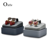 oirlv new earrings bracket display high end pu leather display stand organize exhibition props