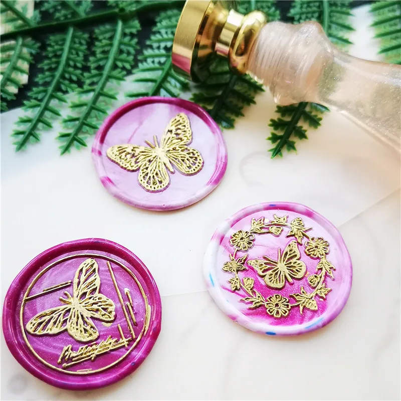 Милые печати с бабочками изысканный Краски набор восковых печатей DIY старинная