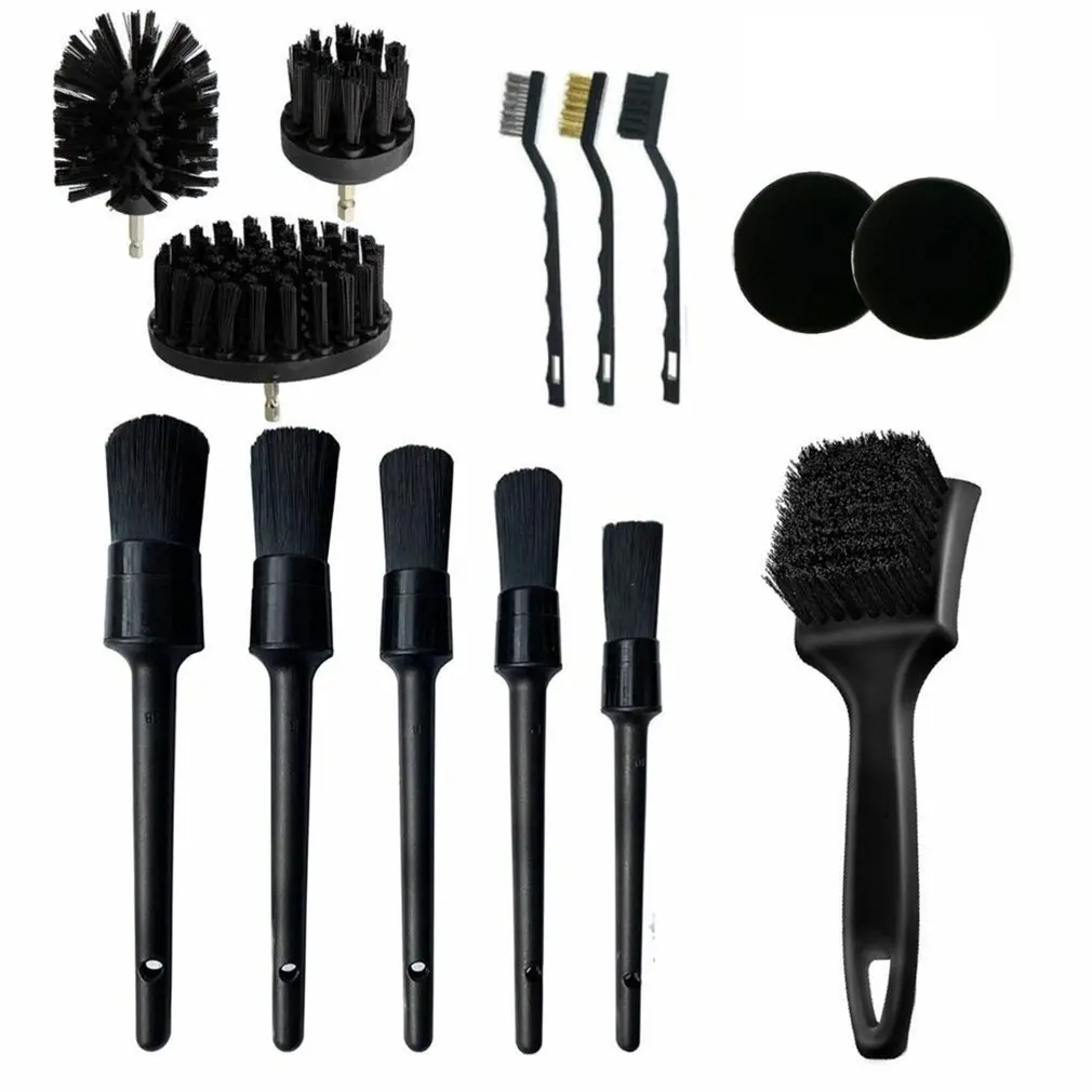 

Cleaning Brush Nylon Electric Drill Cleaning Brush Black Bristle Car Cleaning Detail Brush Wheel Brush