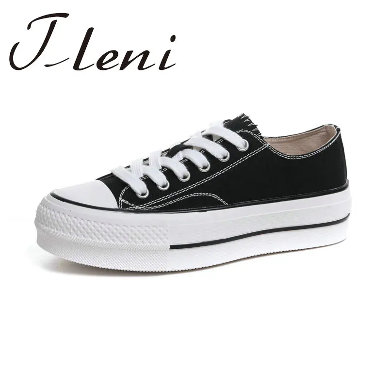 

Thick bottom canvas running shoes women 2020 summer new genuine leather inner Korean sports shoes for women ES-13