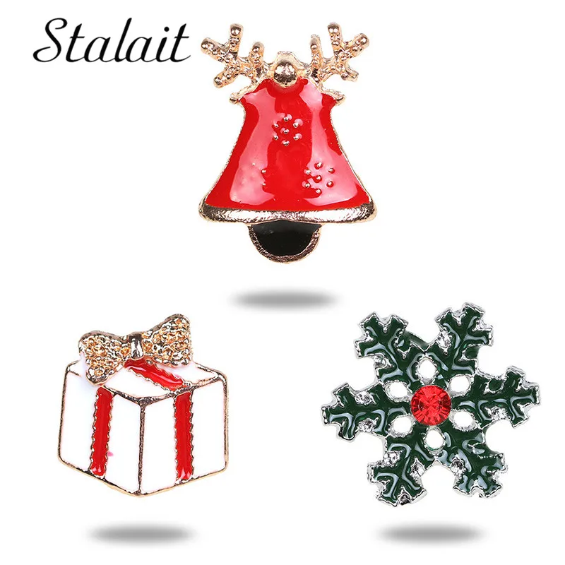 3 шт. Рождественская Брошь булавка Санта Клаус Подарочная коробка колокольчик