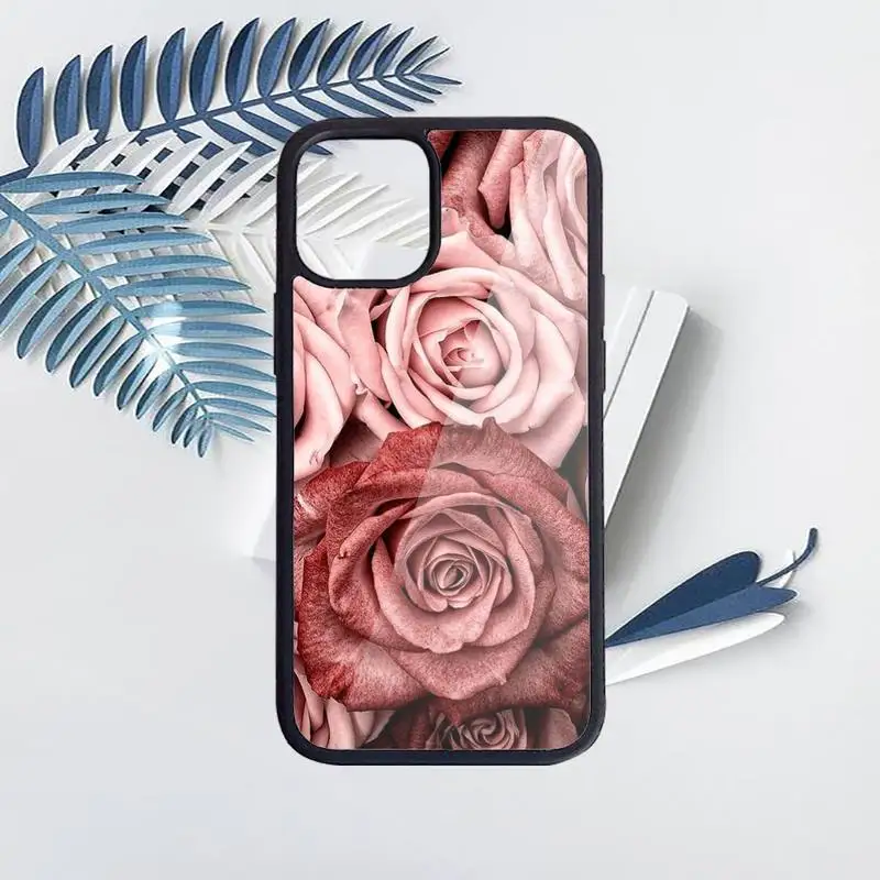 

Flower pattern rose daisy Phone Case for iPhone 11 12 pro XS MAX 8 7 6 6S Plus X 5S SE 2020 XR Hard PC