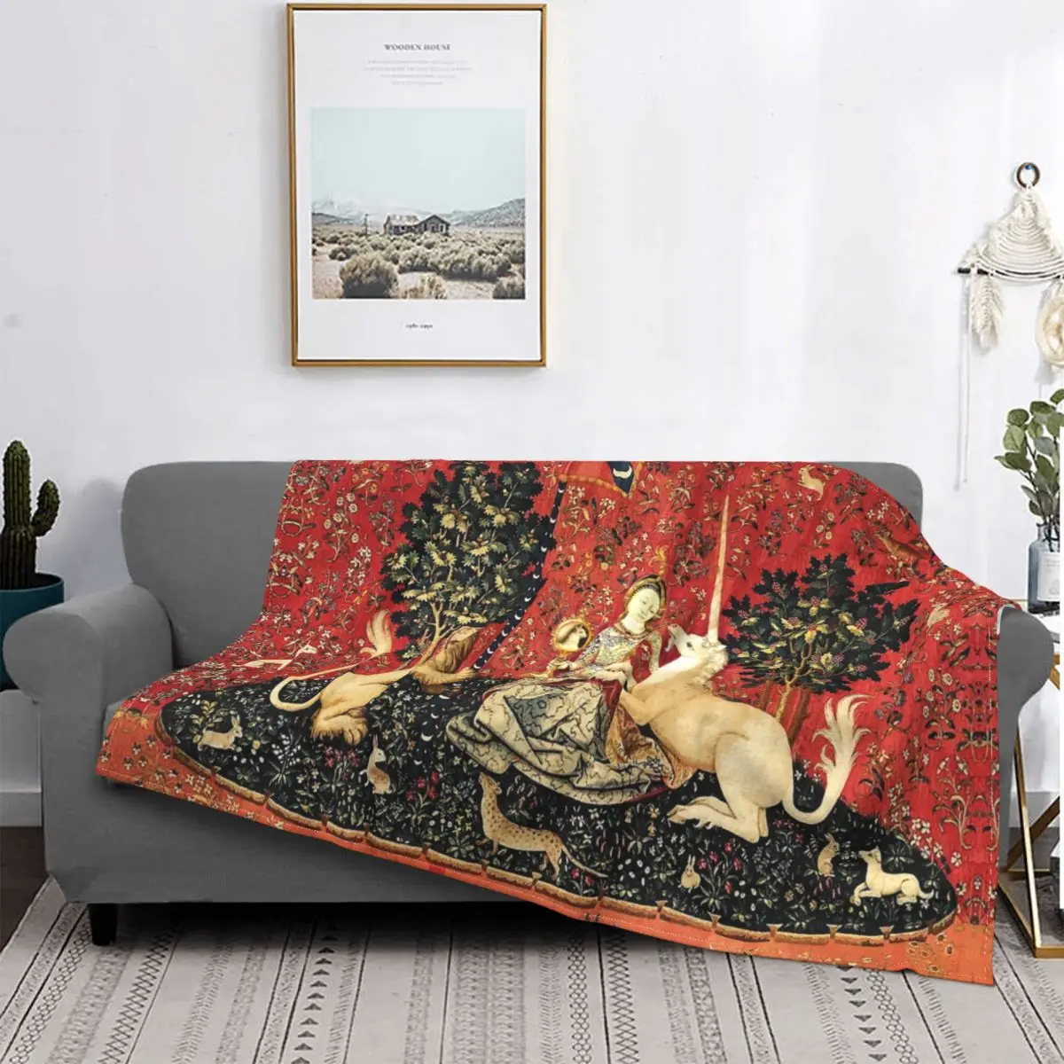 Женское одеяло с изображением единорога флисовое всесезонное теплое покрывало в