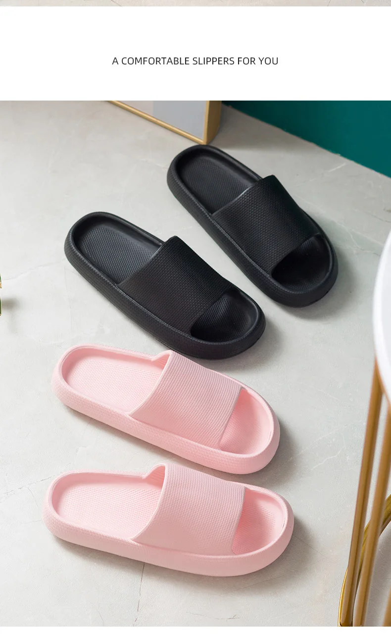 Shit feeling slippers female summer home indoor thick-soled couple soft bath non-slip bathroom sandals and | Дом и сад
