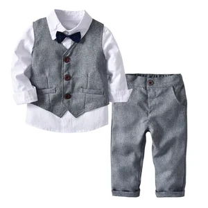 Image for Boys Winter vest+white shirt+suit pants+bow tie 4p 