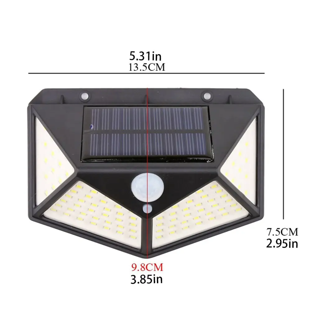 

100 LED Solar Sensor Streets Light PIR Motion Sensor Wall Lights Waterproof IP65 Outdoor Garden Yard Emergency Lamp
