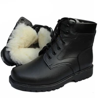 brand natural wool snow boots men shoes winter military boots fashion vintage male motorcycle shoes high cut men casual shoes