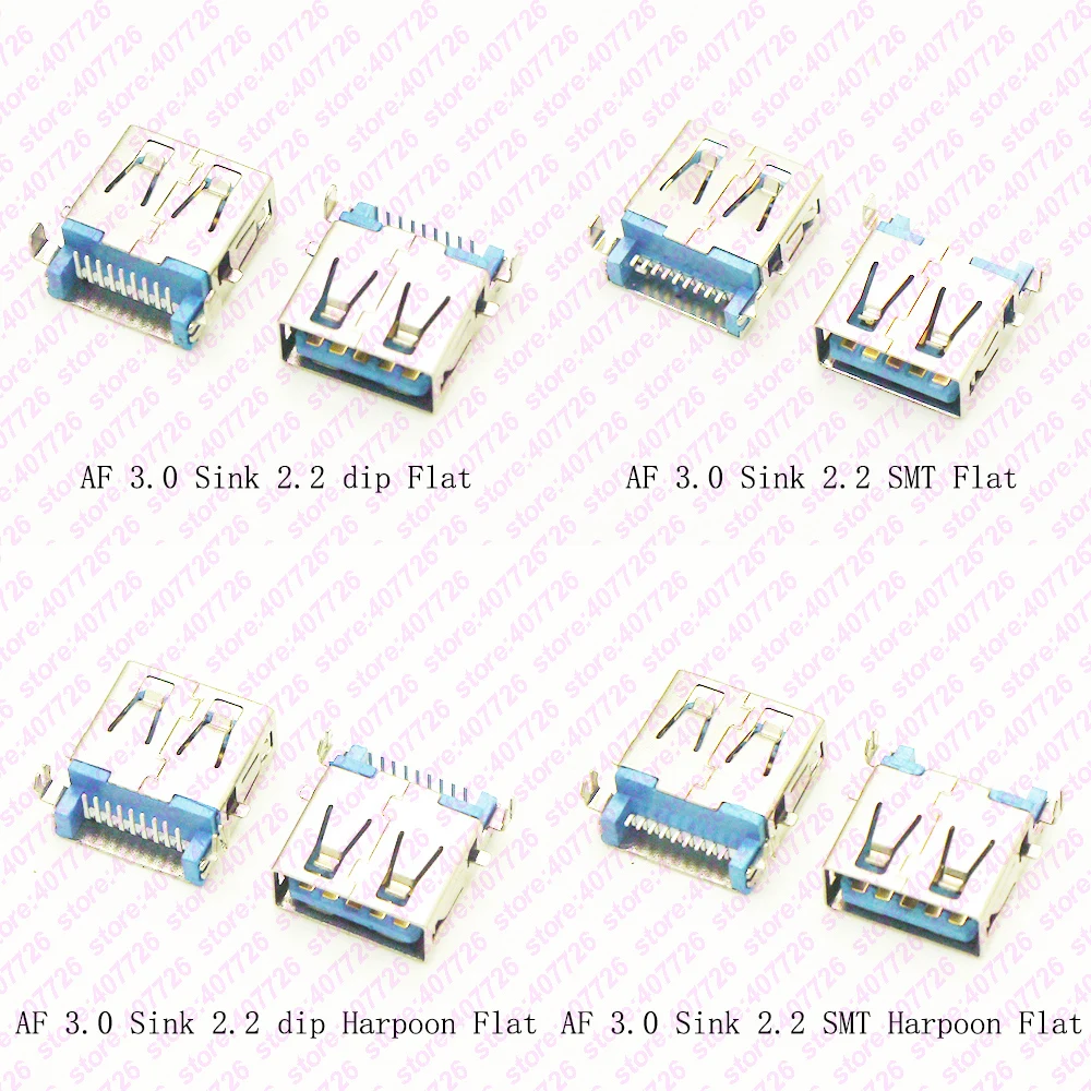 10 шт. Высокоскоростной USB 3,0 AF раковина 2,2 разъем DIP& SMT USB 3,0 гнездо для ноутбука U диск плоский рот