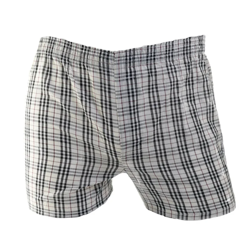 

Plus Size Male Underwear Plaid Shorts Loose Men Boxers Cotton Cuecas Boxer Masculine Breathable Mens Trunk Underwears Man 10pcs