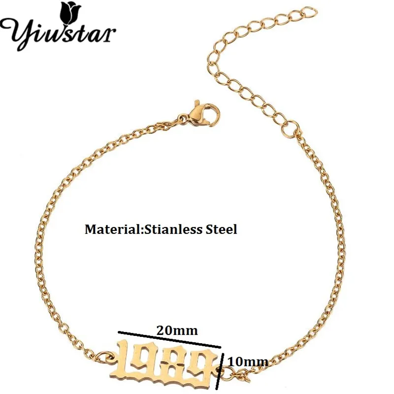 Браслет на ногу Yiustar с цифрами год амулеты браслеты для женщин цифровой подарок