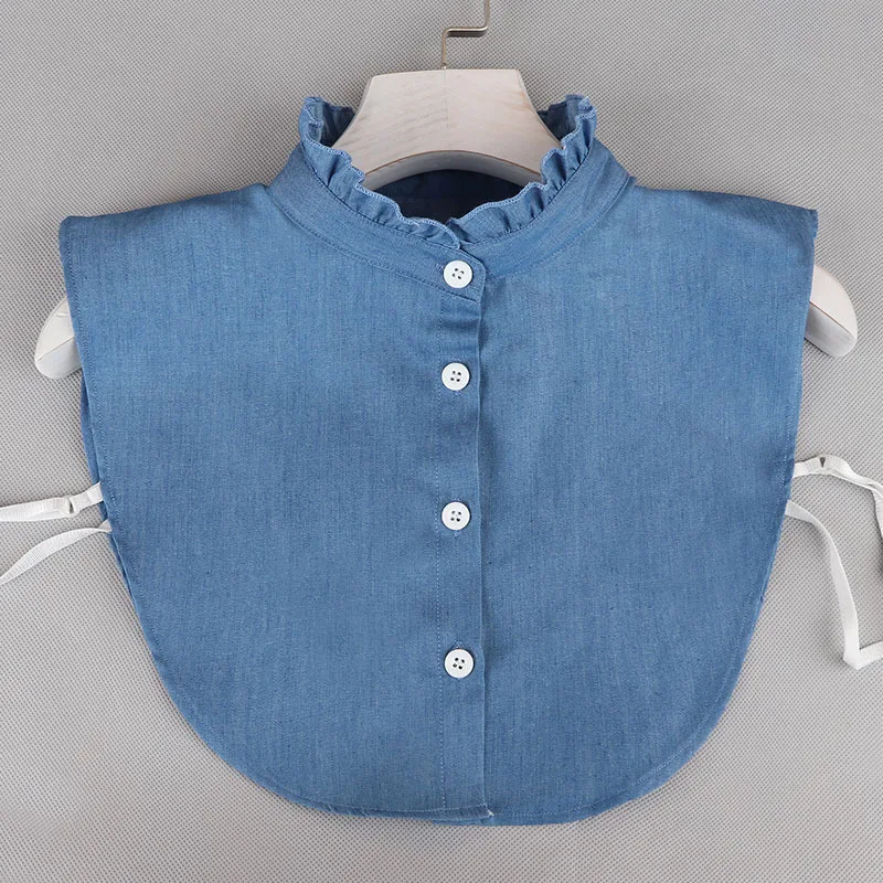 

Fashion Women's Fake Collar Denim Solid Fake Collar Shirt False Collar Ladies Lapel Detachable Collar Female Clothes