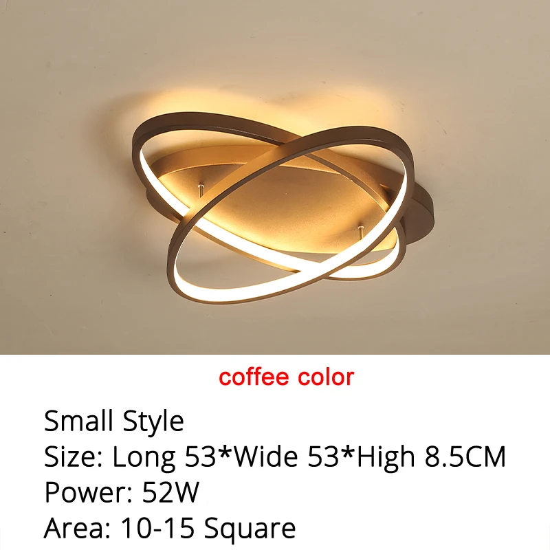 53cm 52w coffee Овальный светодиодный потолочный светильник s светильник plafonnier для гостиной кухни спальни lampen современный светильник verlichting AC85-260V - Цвет корпуса: 53cm 52w coffee