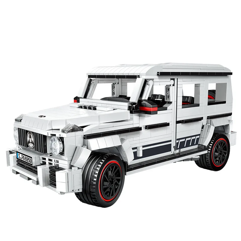 

Creator Series Expert MOC White G500 Off-Road Vehicle SUV AWD Wagon Car Building Blocks Bricks Classic Model Kids Compatible