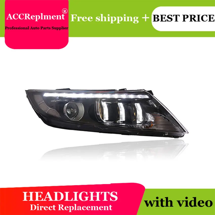 

Car Styling LED Head Lamp for Kia K5 headlights 2014-2015 led headlight led drl H7 hid Bi-Xenon Lens low beam