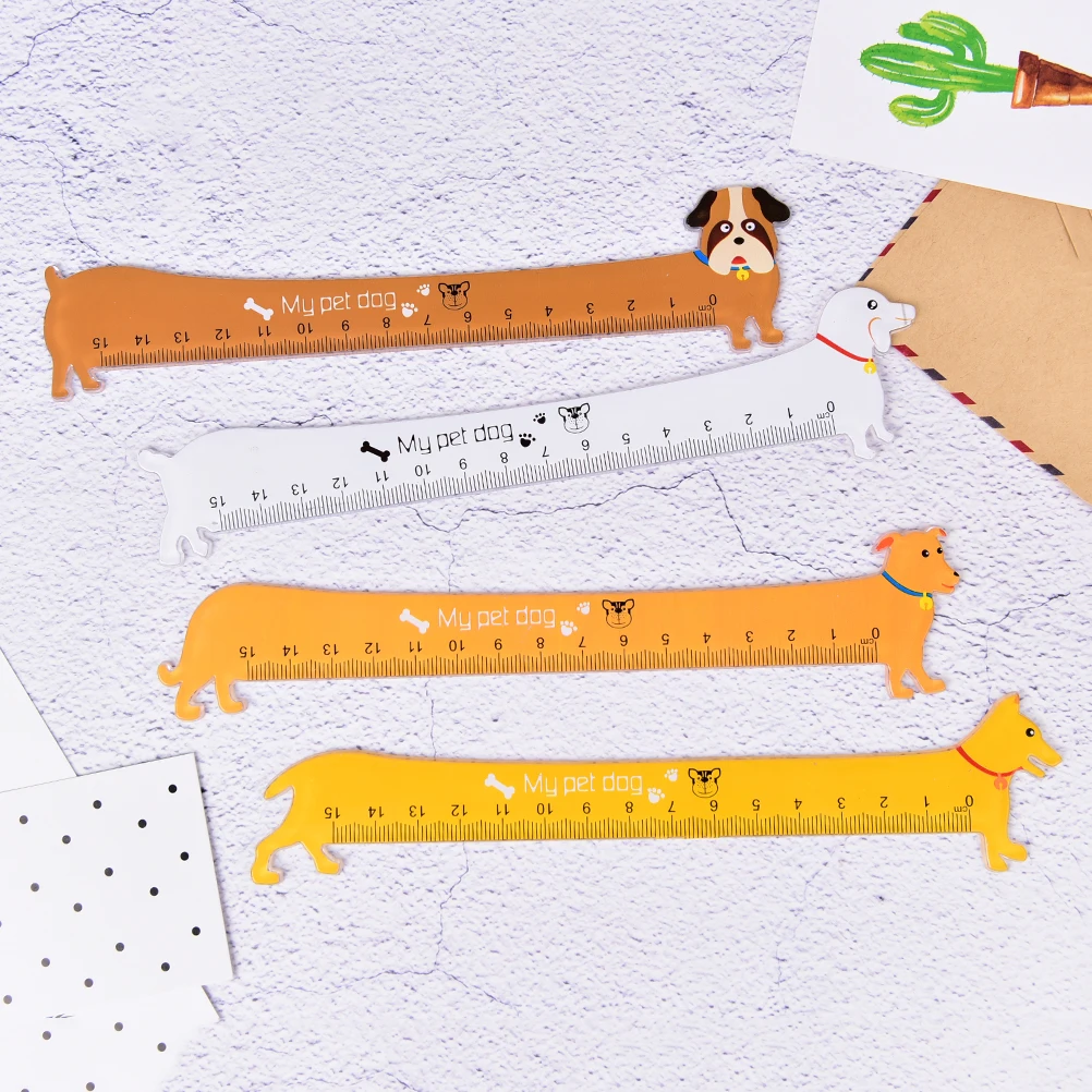 

Kawaii Cute Lovely Puppy Dog Rulers Plastic Straight Ruler Study Student Stationery School Supply Promotion Kids Gift