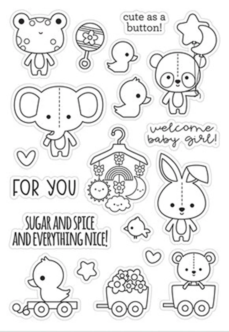 

JC Lovely Animals Train Rubber Stamps and Cutting Dies DIY Scrapbook Craft Stencil Card Make Album Sheet Decoration Die Cut New