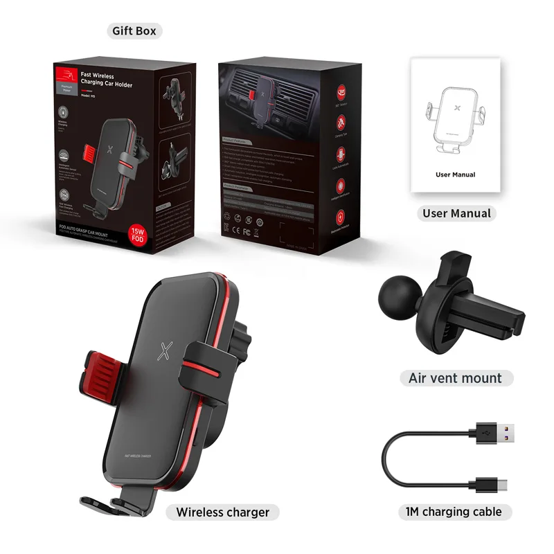 schitec 15w qi car wireless charger dual mode intelligent infrared fast wireless charging car mount for air car phone holder free global shipping