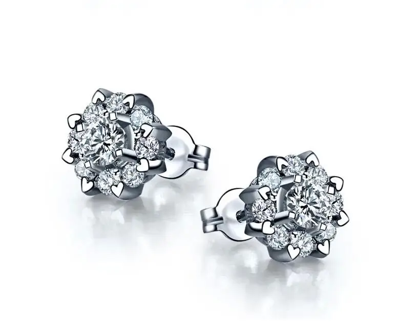

Серьги-гвоздики из 100% серебра 925 пробы с фианитами