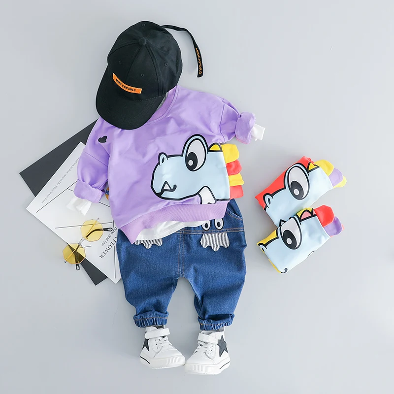 Baby Boy Clothing Set Spring Autumn Dinosaur Long Sleeve T-shirts Tops Pants Kids Boys Clothes Suits Cotton Casual clothing |