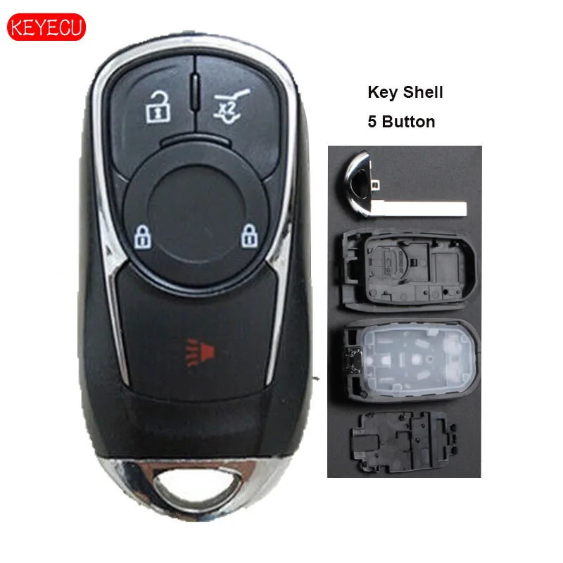 KEYECU Замена Корпус умного ключа оболочки Fob 5 Кнопка для Buick Encore 2017 2019|Ключ от авто| |