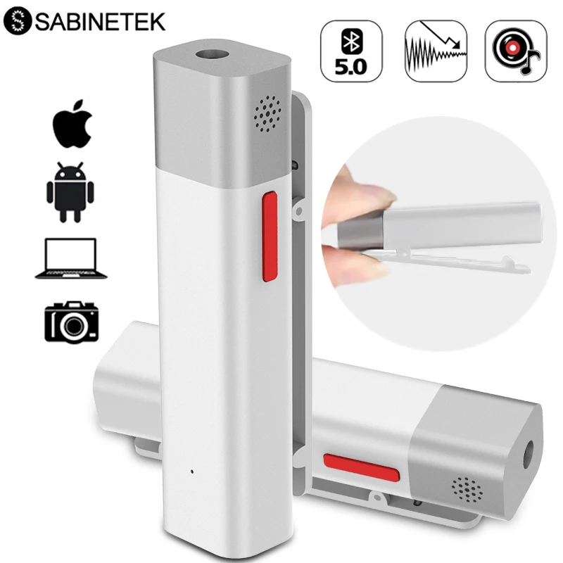 Беспроводной петличный микрофон SabineTek SmartMike + Bluetooth для цифровой зеркальной