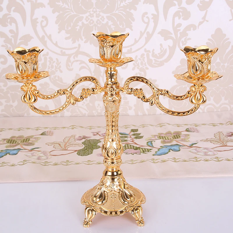 Candle Holders Candlestick Stand Candlelight Dinner Props Gold Silver Metal Wedding Decorations for home Candelabra Home Decor