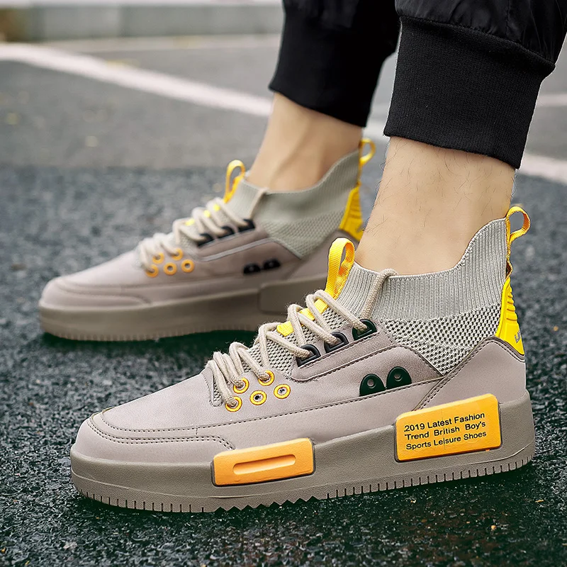 

2021 Men's Skateboard Sneakers Breathable Casual Shoes Trendy Hard-wearing All-match Sports Shoes Outdoor Antiskid Damping Shoes