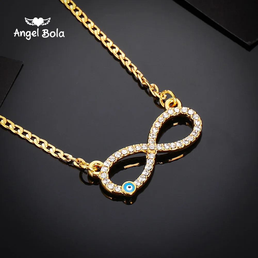 1 шт. модное золотистое голубое ожерелье со сглаза 8 бесконечная Фатима пальмовое