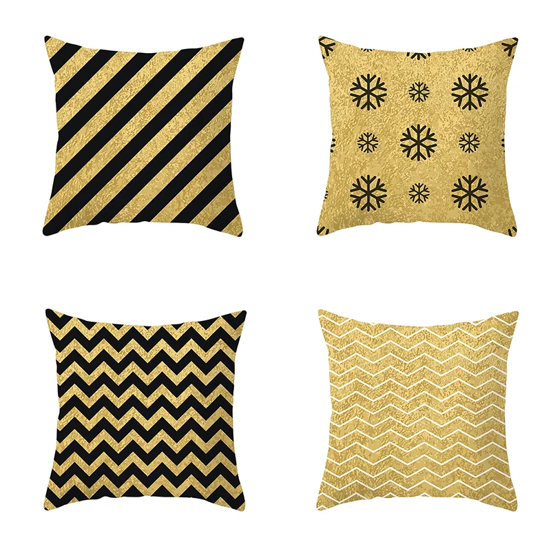 Веселый Рождественский Декор Золотая наволочка для дома из микрофибры мягкая